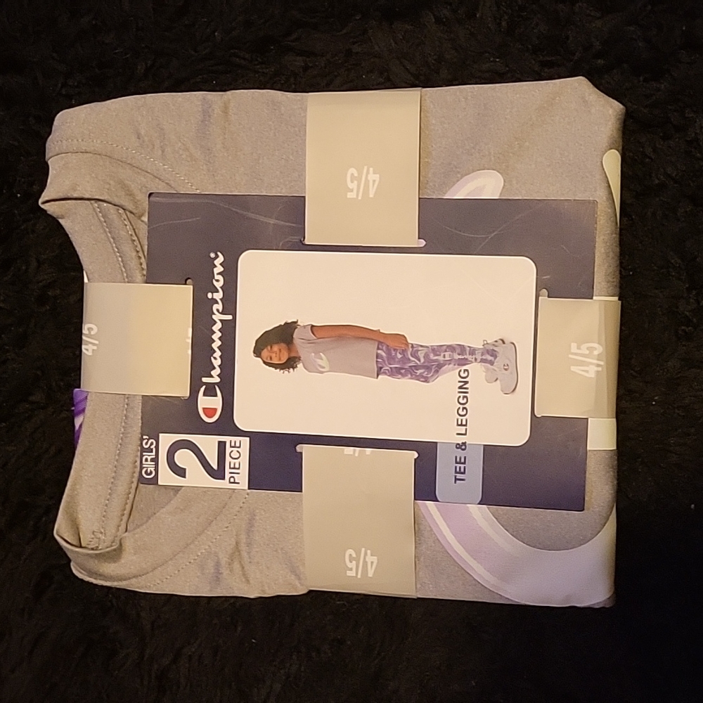 Girls Champion 2 piece Tee & Legging - Picture 3 of 4